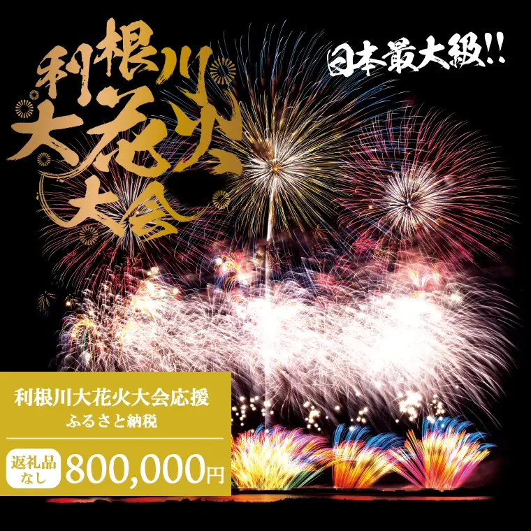 K2288 【返礼品なし】利根川大花火大会応援ふるさと納税  (800000円分)  【茨城県境町】