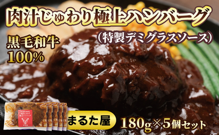 【国産黒毛和牛】ハンバーグ 100% 5個 計900g 小分け 冷凍ハンバーグHW002