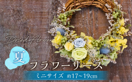 【ドライフラワー】夏のフラワーリース ミニサイズ 約17～19cm