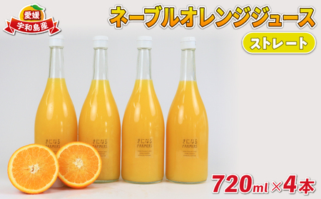 みかんジュース 果汁100% ストレート ネーブルオレンジ ジュース 720ml × 4本 誉農園 ジュース 飲料 柑橘 みかん 蜜柑 オレンジ ストレートジュース 100%ジュース 果物 くだもの mikan 愛媛みかん フルーツ 数量限定 国産 愛媛 宇和島 H012-138004