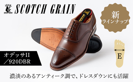 スコッチグレイン ビジネスシューズ メンズ オデッサII 920DBR セミブローグ 革靴 本革 日本製 E 送料無料 父の日 ギフト 27.0cm