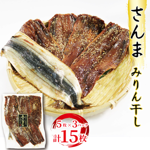 訳あり さんま みりん干し 国産 15枚 海鮮 魚貝類 魚介類 骨取り 干物 ひもの 秋刀魚 真空パック 小分け 冷凍 岩手県 大船渡市