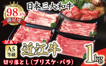 近江牛 切り落とし スライス 食べ比べ ブリスケ バラ 1kg FO01W 近江牛 切り落とし スライス