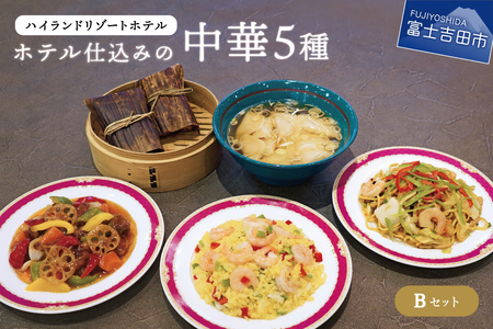 【ハイランドリゾート】ホテル仕込みの中華料理５種（Bセット） 【 シェフ 冷凍 炒飯 酢豚 水餃子 ちまき 】