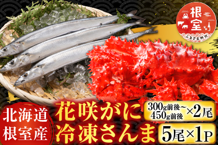 【北海道根室産】花咲かに2尾・冷凍さんま5尾 A-76002