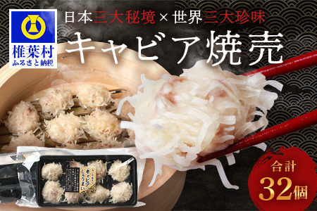 【日本三大秘境×世界三大珍味】平家キャビアが焼売に！！キャビア焼売 8個入り×4パック 合計32個 チョウザメ キャビア 魚卵 シュウマイ 焼売  SZ-133