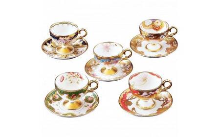和花コレクションティー・コーヒー碗皿(5客)(絵変り) 058-H1246