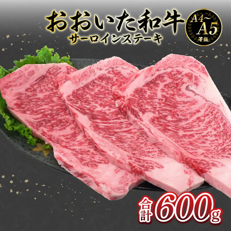 厳選A4～A5等級 おおいた和牛 サーロインステーキ 3枚 600g A01130