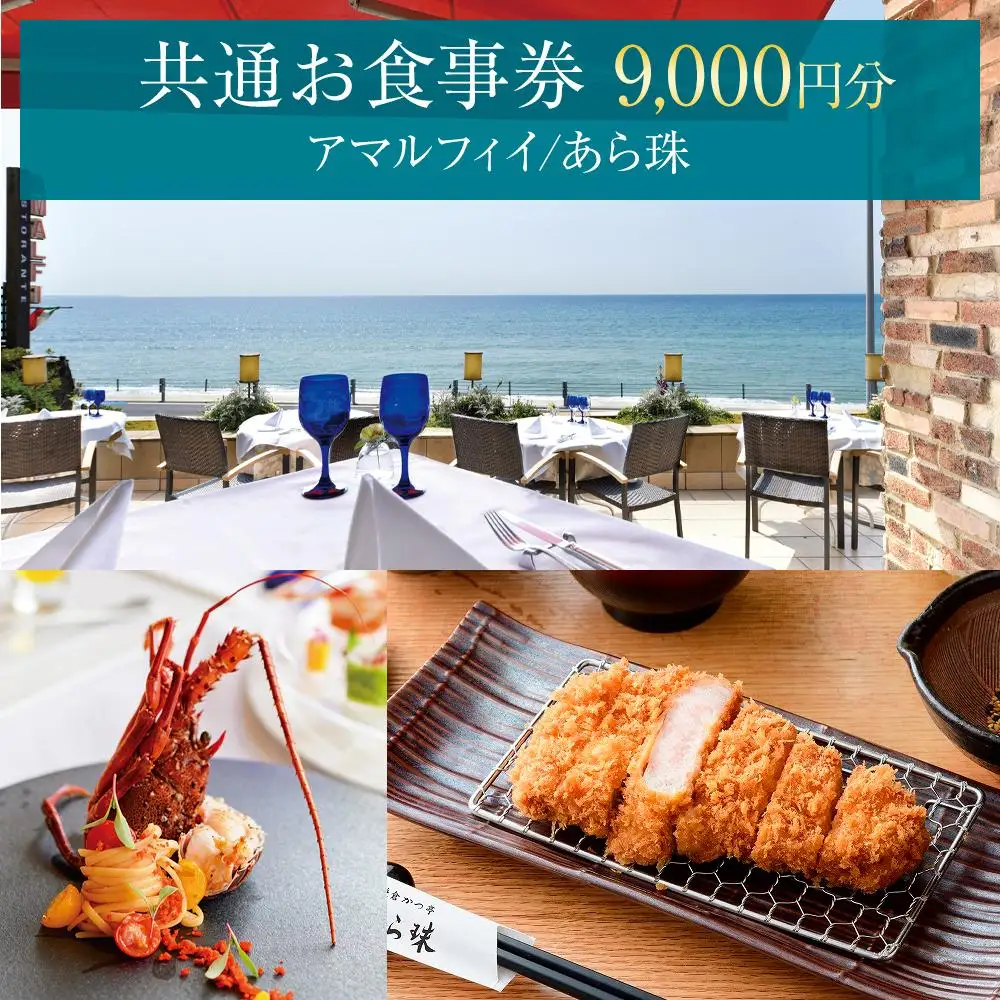 アマルフィイ/あら珠　共通お食事券　9,000円分 | 食事券 チケット