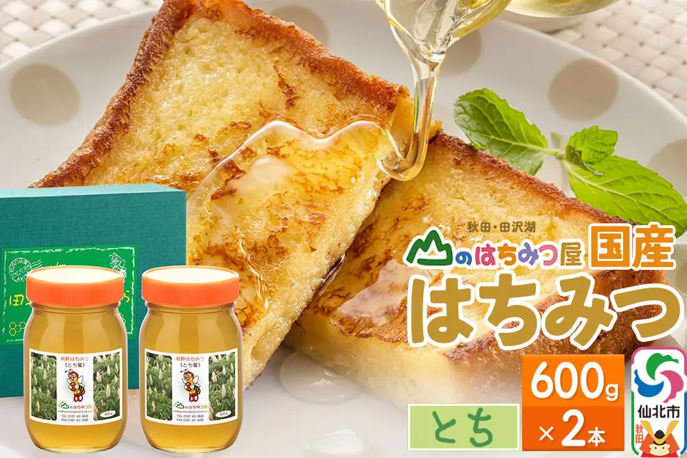 国産 はちみつ トチ 600g 2本セット 山のはちみつ屋