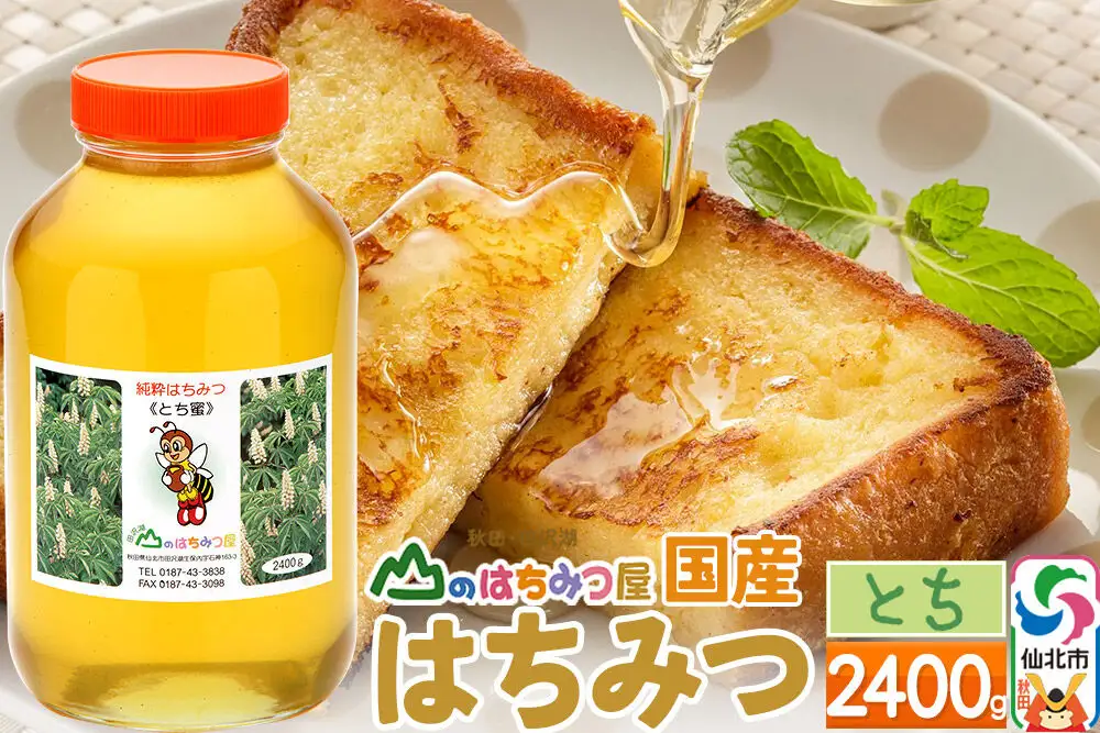 国産 はちみつ トチ 2400g 山のはちみつ屋