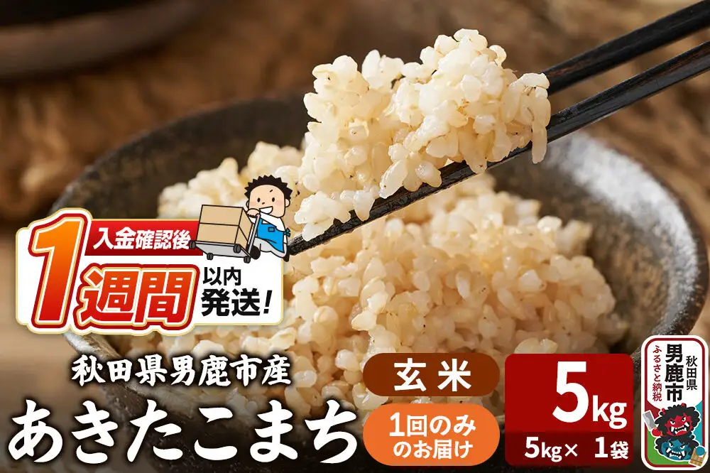 令和7年産 あきたこまち 玄米 5kg（5kg×1袋） 吉運商店 秋田県 男鹿市 お米 お弁当 おにぎり