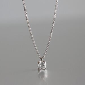 プラチナ900【ラボグロウンダイヤモンドネックレス】0.2ct 可愛い4点留めデザイン 長さ40cm LAB-PT900-005 ネックレス