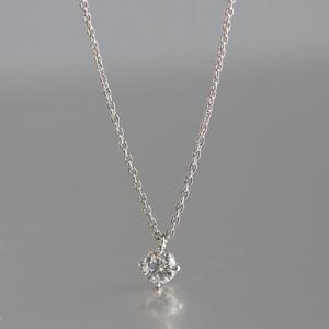プラチナ900【ラボグロウンダイヤモンドネックレス】0.2ct 可愛い王冠モチーフ 長さ40cm LAB-PT900-007 ネックレス