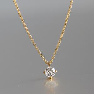 K18イエローゴールド【ラボグロウンダイヤモンドネックレス】0.2ct 可愛い王冠モチーフ 長さ40cm LAB-K18-007 ネックレス