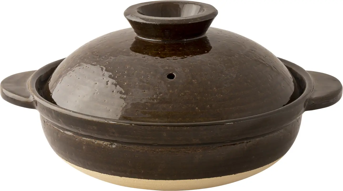 長谷園の「伊賀土鍋 アメ釉」大（3～5人用）DC-03【ngtn0046】