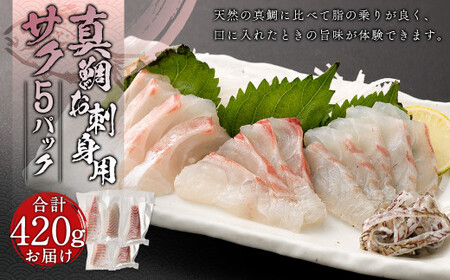 真鯛お刺身用サク 5パック 計420g【fireshR】 魚 白身 刺し身