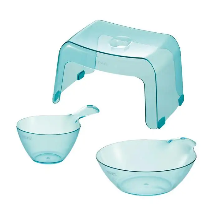 カラリお風呂セット20H 【アクアブルー】（浴用品：湯おけ・手おけ・腰かけ20H）