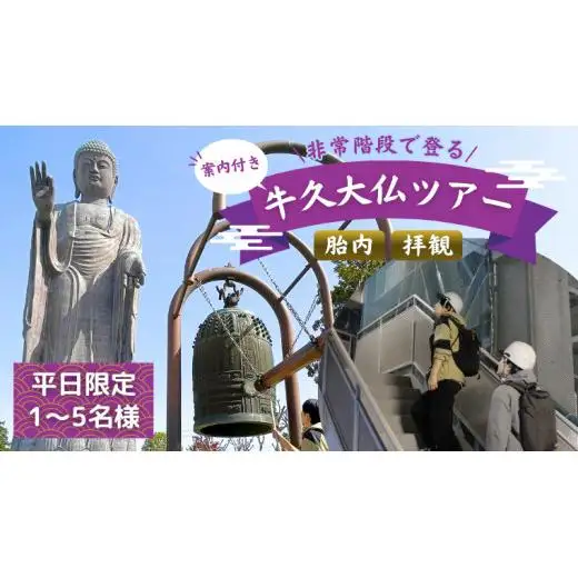 《 案内付き 》 非常階段で登る 牛久大仏 胎内 拝観 ツアー ※ 平日限定 ※ （ 5名様まで ）