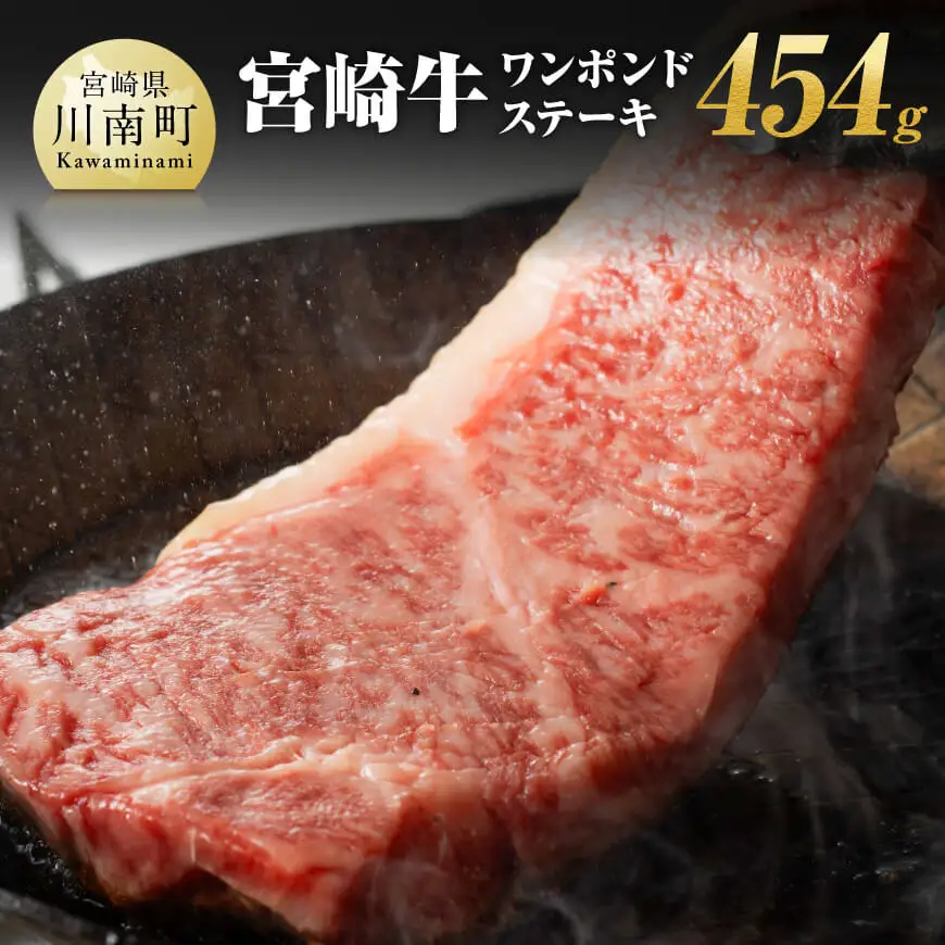 宮崎牛ワンポンドステーキ454ｇ 【 肉 国産牛肉 牛 A4～A5等級 宮崎牛 牛 BBQ アウトドア 記念日 日本ハム 牛 牛肉 牛 焼肉 】