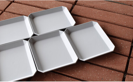 1616/ TY Square Plate 130 Grey 5枚セット【1616/arita japan】有田焼 食器 器 皿 小皿 角皿 スクエア プレート グレー シンプル 35000円 3.5万円 A35-623