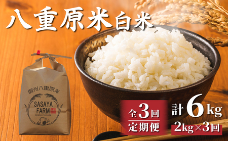 【寄附額改訂↓】令和８年新米予約【3回定期便】八重原米2kg（2kg×1袋）白米　※2026年10月以降順次発送｜笹屋農園「農薬削減長野県認証取得」先行予約 お米