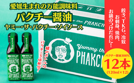 パクチー醤油 300% 12本 セット 旭合名会社 パクチー 醤油 コリアンダー ごま油 ニンニク 万能 調味料 国産 愛媛 宇和島 J036-052013