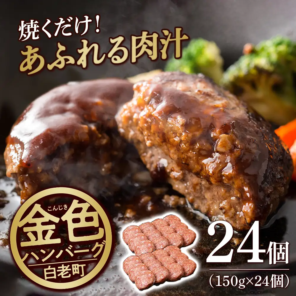 国産100％白老合挽ハンバーグ150g×24 BV024