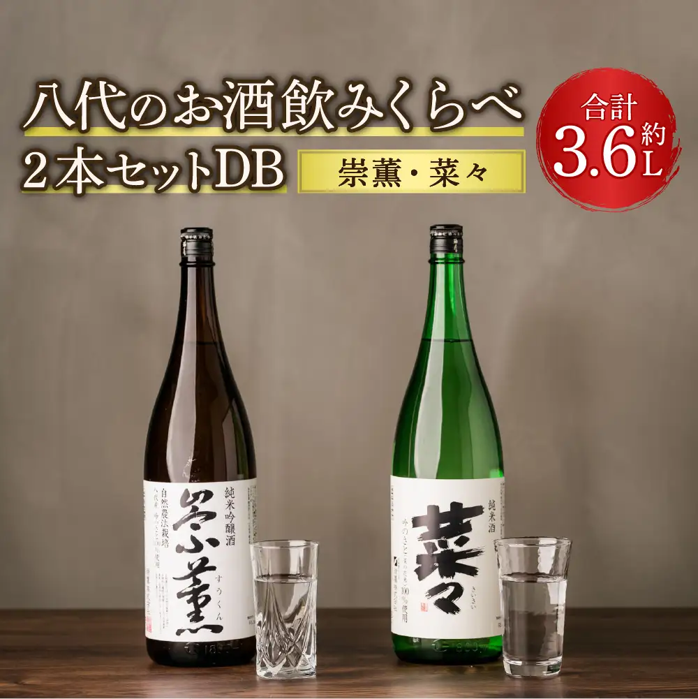 八代のお酒飲みくらべ2本セットDB  純米酒 純米吟醸酒