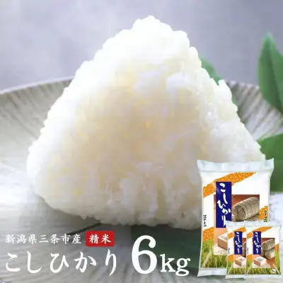 新潟県産 コシヒカリ 2kg×3 精米 令和7年 三条市 外山敏雄商店 コシヒカリ