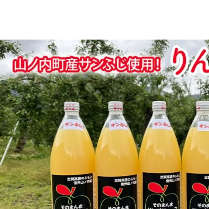 山ノ内町産サンふじ使用！りんごジュース 1000cc×6本セット 果汁飲料 アップルジュース フルーツジュース ソフトドリンク 山ノ内町産りんご サンふじ100％ 