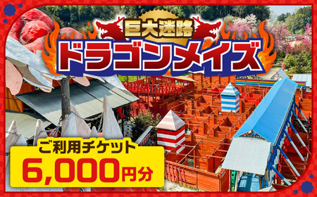 チケット 「心の駅　陽だまりの丘」 巨大迷路 ドラゴンメイズチケット 6000円分  [AIAZ002] 