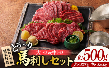 サシが決めてトロ〜り馬刺しセット計約500g醤油付き馬刺し食べ比べZBK005