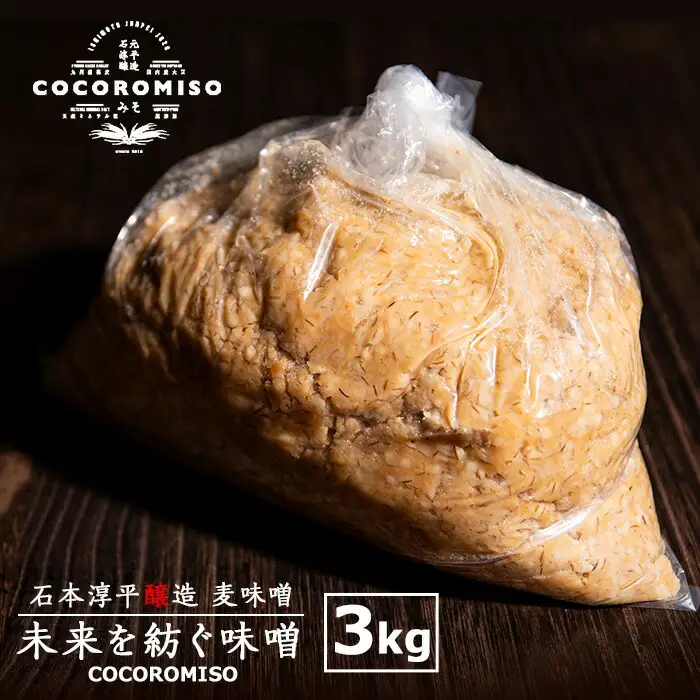 鹿児島県長島町産！未来を紡ぐ味噌 (3kg)【石元淳平醸造】cocoro-7014