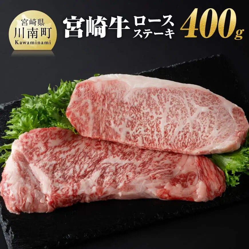 宮崎牛ロースステーキ400ｇ（200g×2枚） 【 肉 国産牛肉 牛 A4～A5等級 宮崎牛 牛 BBQ 牛 アウトドア ロースステーキ 牛肉 牛 焼肉 】