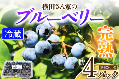 横田さん家の完熟ブルーベリー 4パック (約300g×4)｜果物 くだもの フルーツ スイーツ 旬ジャム ヨーグルト [1606]