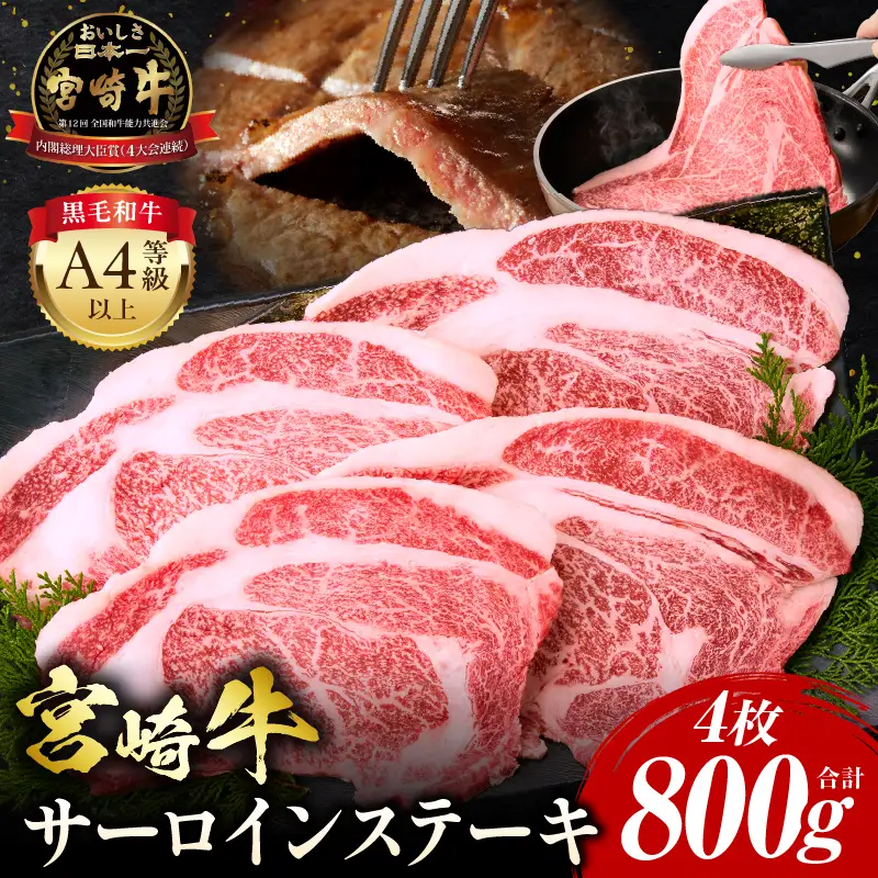 牛肉 ステーキ 牛肉[宮崎牛 サーロイン 800g]