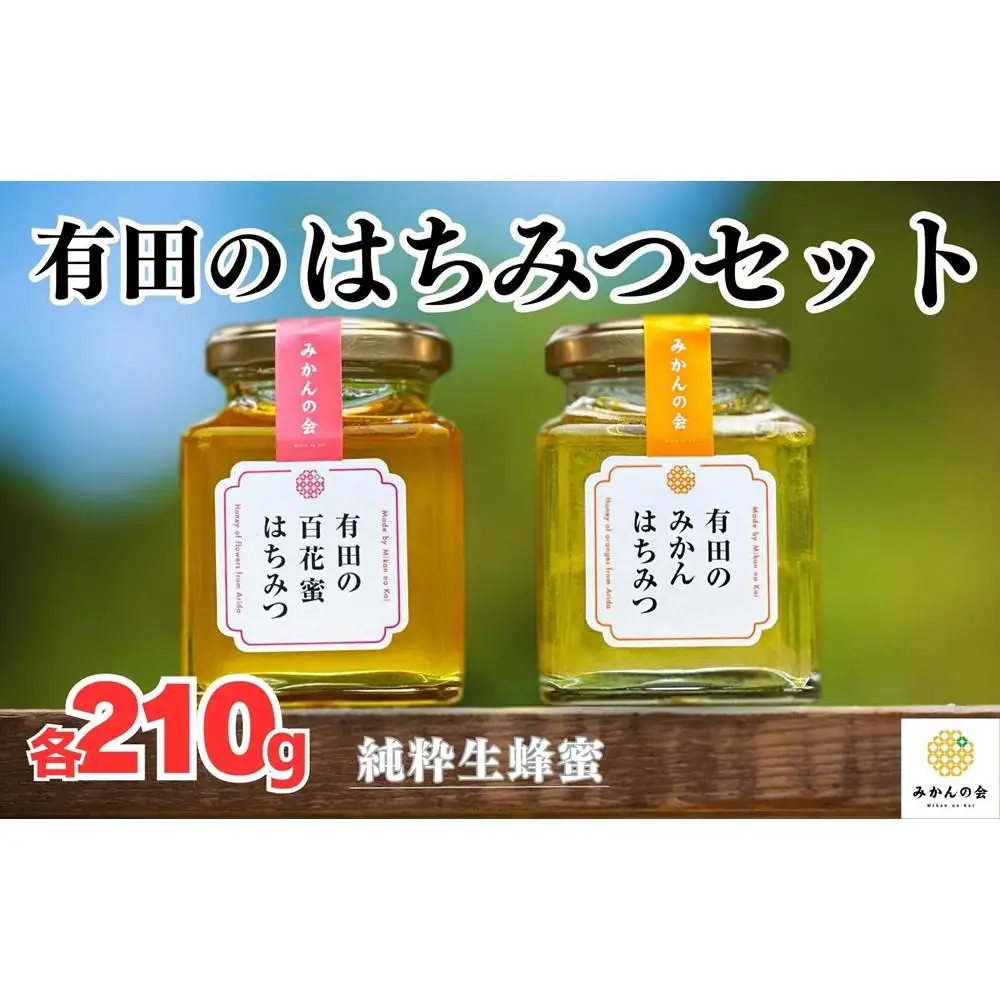 はちみつ 有田のはちみつセット （みかん蜂蜜210g 百花蜜蜂蜜210g 各1本） 和歌山県産 産地直送 【みかんの会】