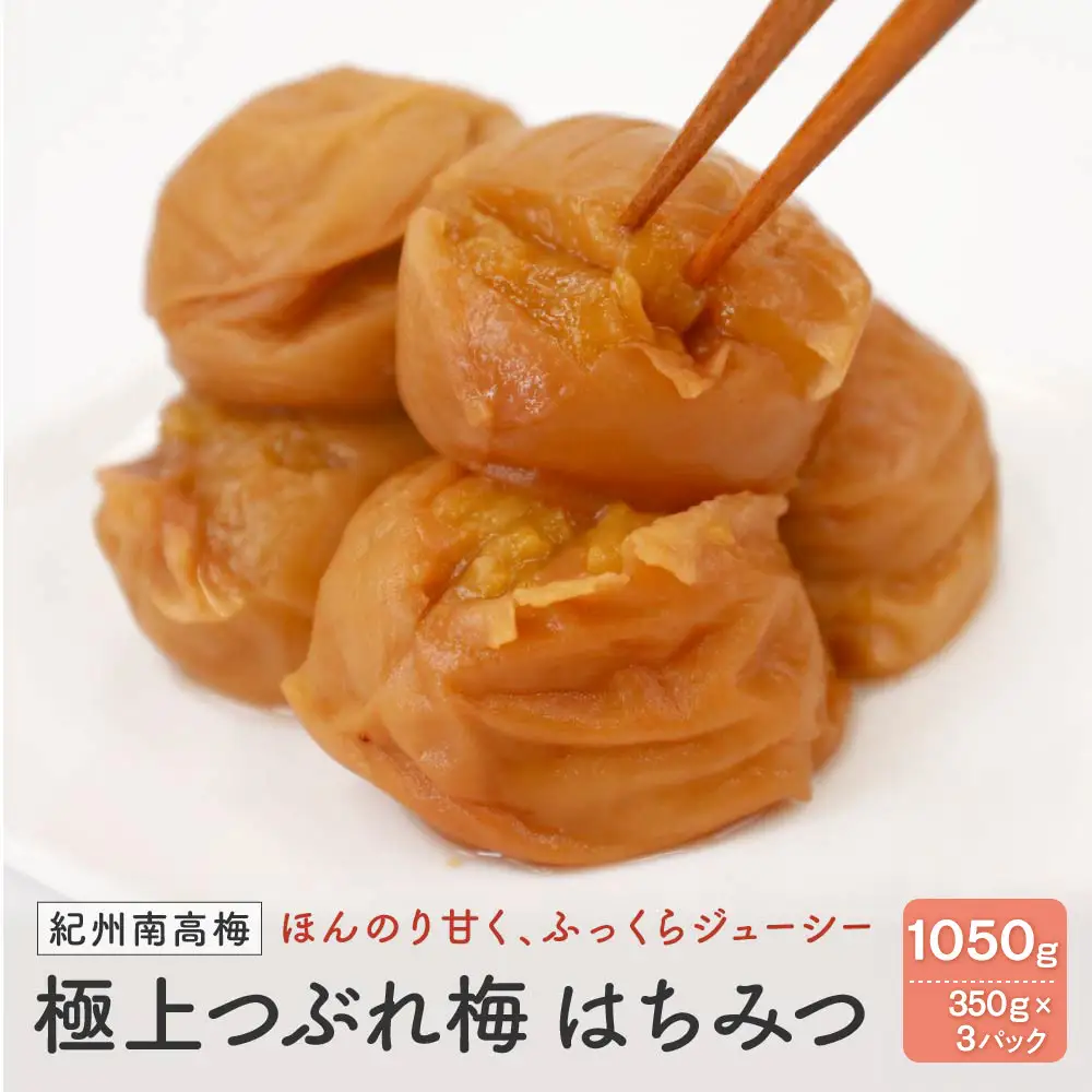 紀州南高梅　極上つぶれ梅　はちみつ（350ｇ×3個）塩分約8％