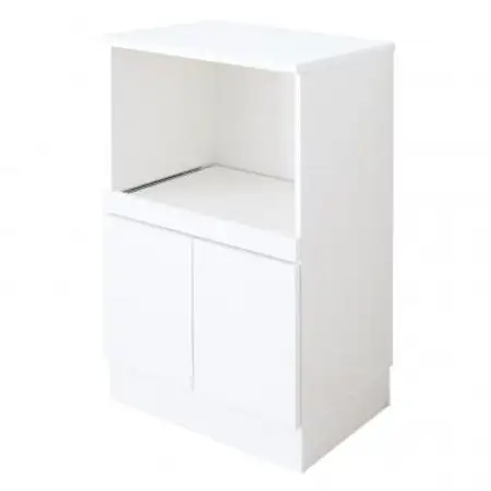 国産レンジ台(ホワイト)　MCW-590W_レンジ台 棚 台 レンジ 電子レンジ 収納 レンジボード キッチン収納 キッチン 家具 ホワイト 省スペース 収納棚 耐水性 耐溶剤性 炊飯器収納 スライド棚 インテリア 国産 日本製 静岡県 送料無料_【1416050】