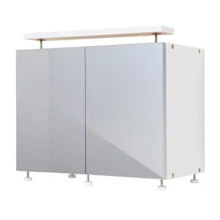 耐震上置　冷蔵庫上じしん作くん　ハイタイプ(シルバー)　IBJ-60HS_日本製 収納 家具 天井つっぱり 天井 つっぱり キッチン キッチン収納 突っ張り収納 冷蔵庫上 送料無料_【1416325】