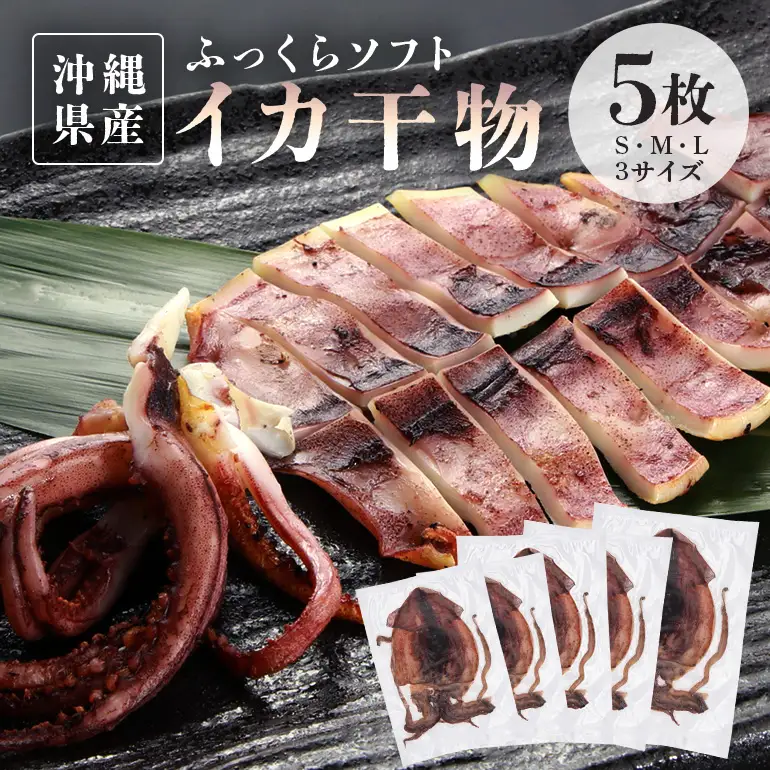 イカ 干物 5枚 セット ソフト 干し ふっくら 冷凍保存 調味料 保存料 無添加 海人 漁師 いか トビイカ ひもの 美味しい 冷凍 お酒 の おつまみ おかず いか焼き 炙り 焼き 海鮮 料理 沖縄 沖縄県 糸満市