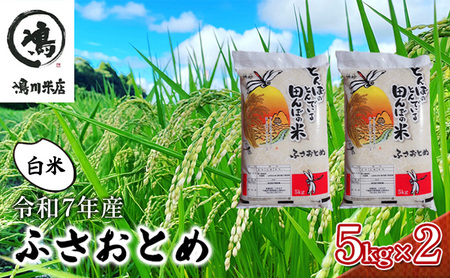 最短出荷 2日から7日以内に発送 令和7年 ふさおとめ　白米　10kg（5kg×2）【 お米 精米 大粒 粘り気 ファン 】 千葉県 