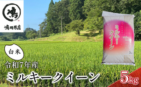 最短出荷 2日から7日以内に発送 令和7年 ミルキークイーン　白米　5kg【お米 粘り もっちり おにぎり お弁当】 千葉県 