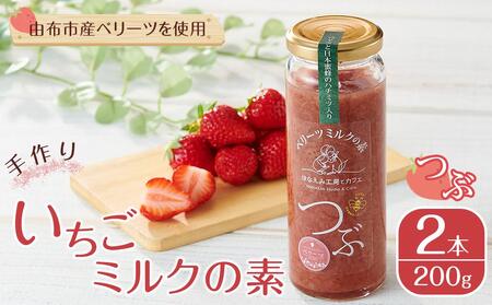 ＜由布市産ベリーツを使用＞手作り いちごミルクの素「つぶ」 200g×2本【はなえみ工房】