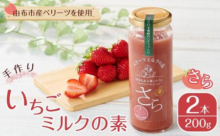 ＜由布市産ベリーツを使用＞手作り いちごミルクの素「さら」 200g×2本【はなえみ工房】