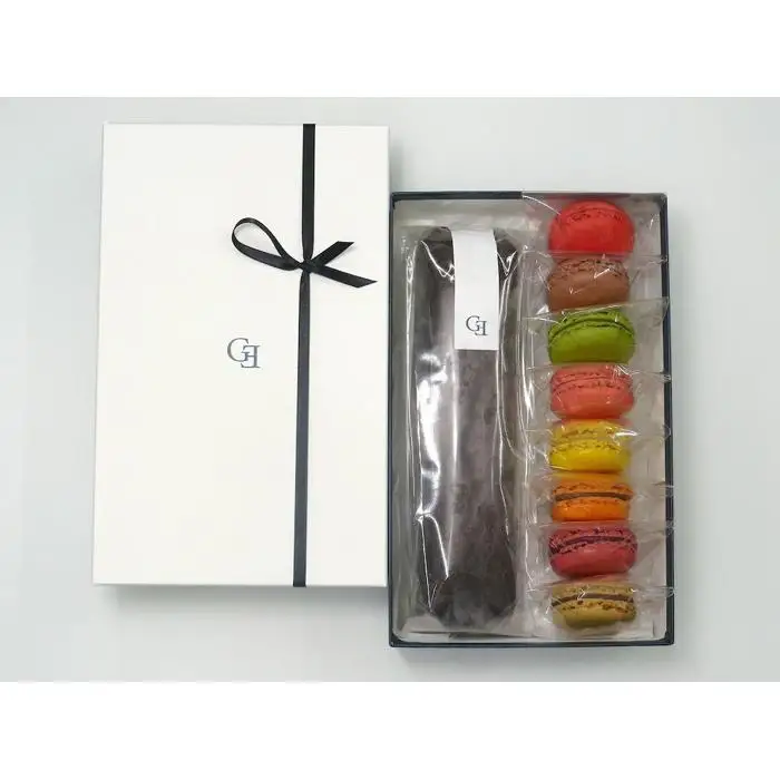 グランディールアンサンブル 　ケークオショコラオランジュ（1本）・マカロン（8個）セット | スイーツ マカロン ケーキ セット 人気 おすすめ 洋菓子 ショコラ ギフト プレゼント 送料無料 神奈川 鎌倉 洋菓子