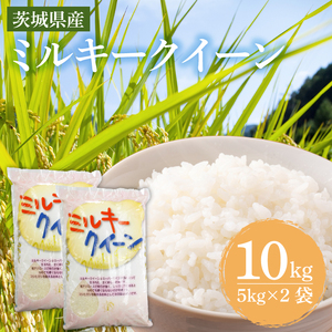 茨城県産ミルキークイーン　10kg (5kg×2袋) 【米 お米 白米 精米 おにぎり 茨城県産 鹿嶋市 国産 送料無料】 (KY-2)