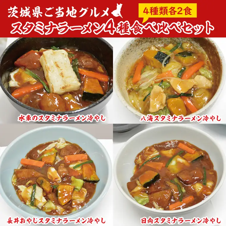 【日時指定必須】日曜朝のTVで紹介されました！スタミナラーメン４種食べ比べセット（長井おやじ、水車、八海、日向各２食＋餅２個）】（FF-12）