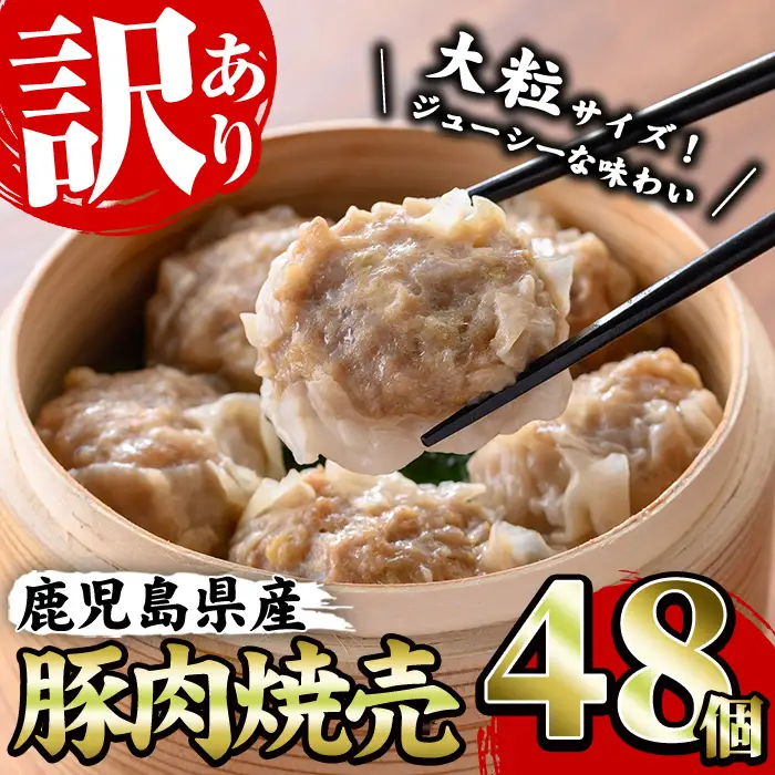【訳あり】鹿児島県産豚肉使用 焼売 48個（24個×2P）業務用 国産 冷凍【00-008-15】